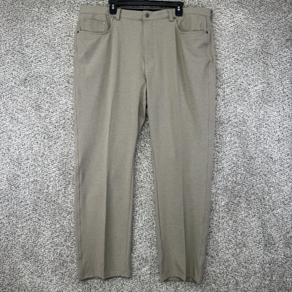 Greg Norman Pants Mens Size 40x30 Beige Performance Golf 4 Way Stretch‎ Pockets